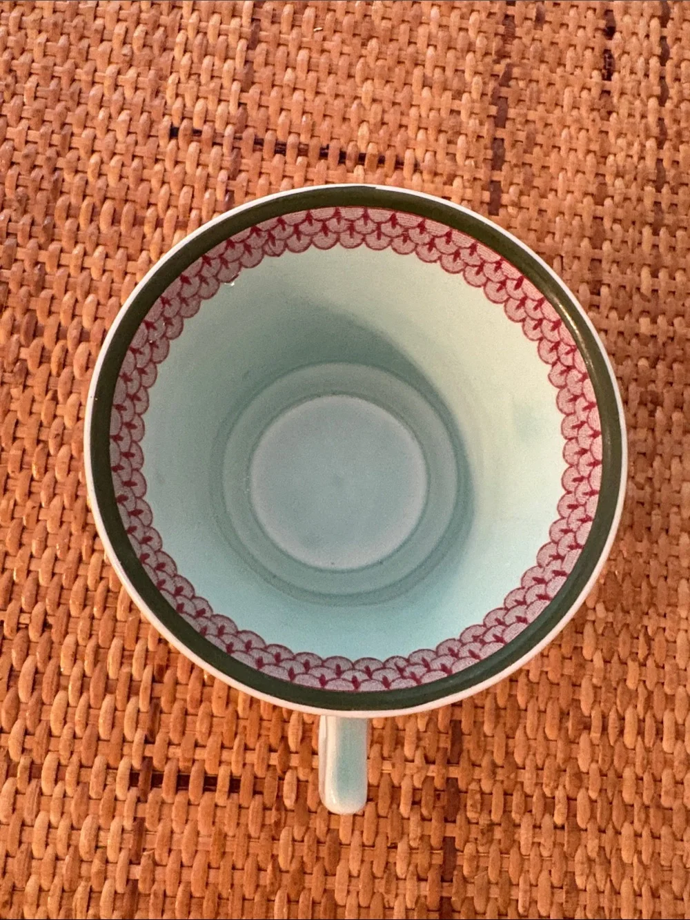 Vintage Adams Calyx Ware Mandalay Hand-Painted Floral Ceramic Teacup -Mint Green